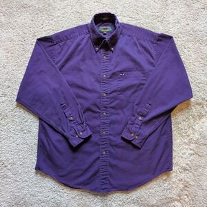 Alexander Julian Colours Button Down Shirt Mens Size M Purple Cotton Long Sleeve